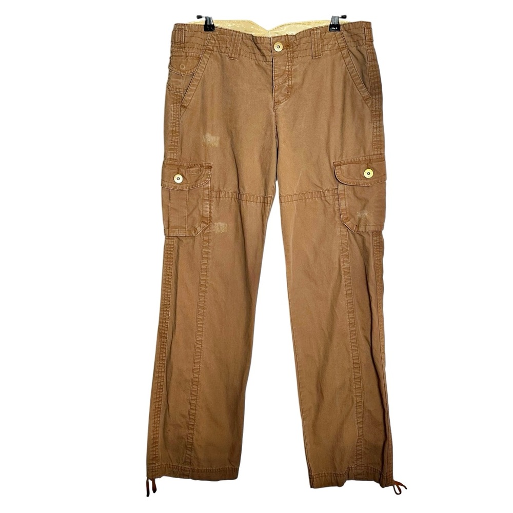 Vintage Y2K lei Low Rise Cargo Cotton Khaki Pants | Utility Gorpcore Grunge